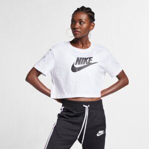 Nike White Large Logo XS Crop Top